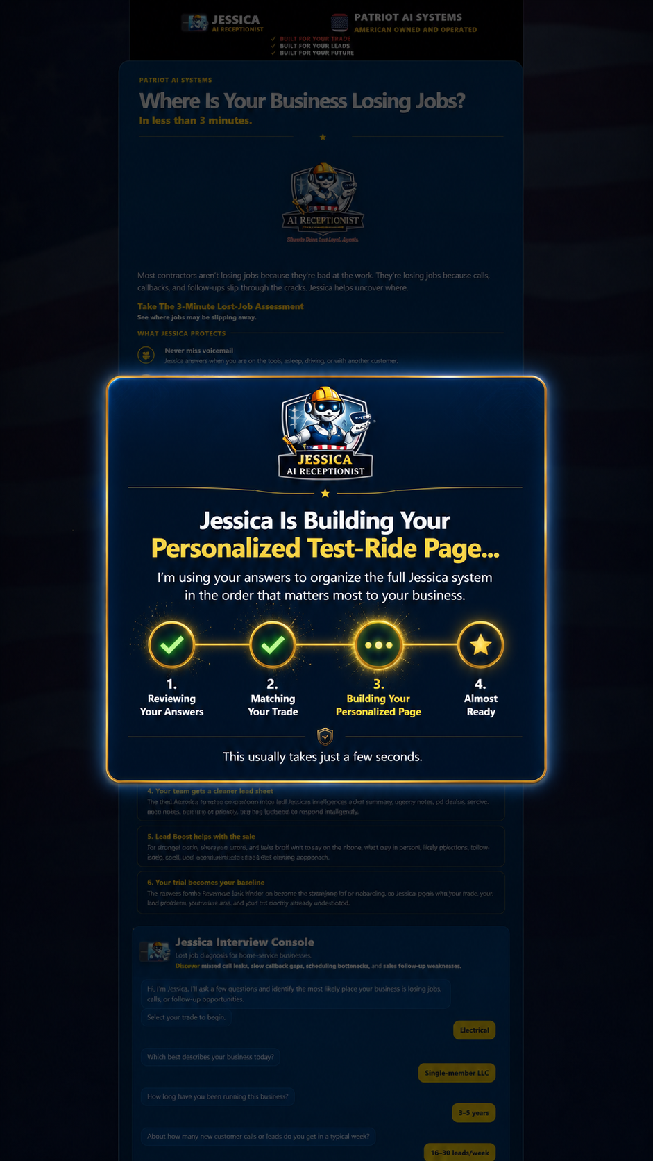 Jessica is building your personalized test-ride page